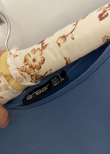 Mavi Kısa Kollu Oversize Tişört - Görsel 2
