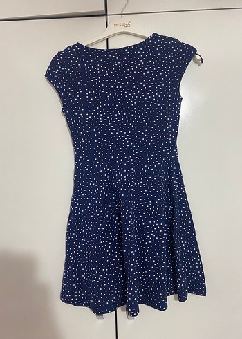 Lacivert Puantiyeli Mini Elbise - Görsel 2