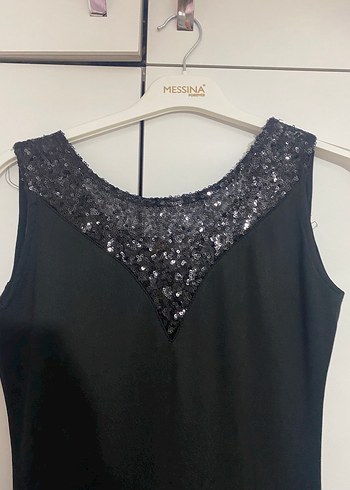 Siyah Uzun Kadın Abiye Elbise - Görsel 2