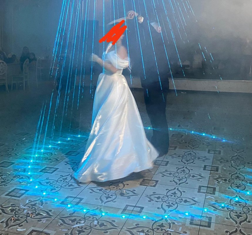 Parlak Beyaz Straplez A Kesim Gelinlik - Görsel 3