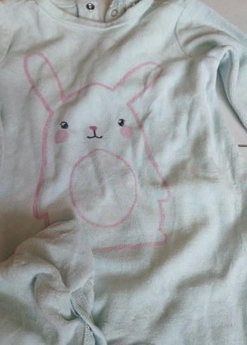 LC Waikiki Turkuaz Desenli Bebek tulumu kadife - Görsel 2