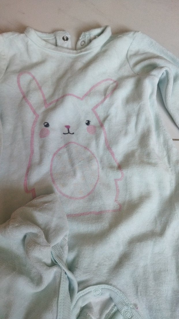 LC Waikiki Turkuaz Desenli Bebek tulumu kadife - Görsel 2