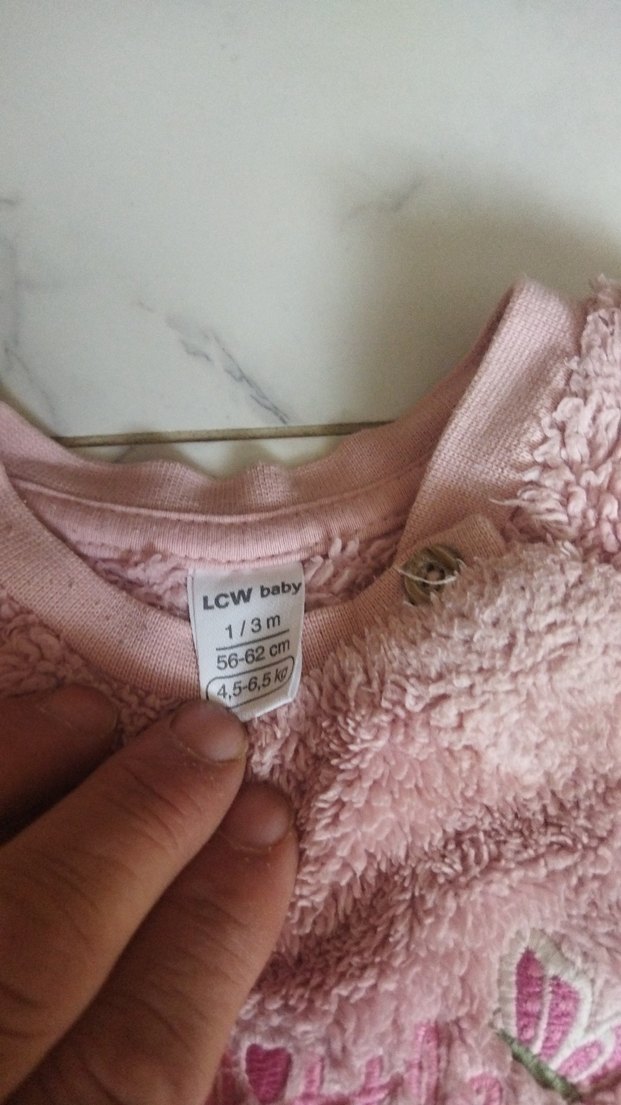 Nakışlı Triko Pembe Bebek Kız Takımı - Görsel 2