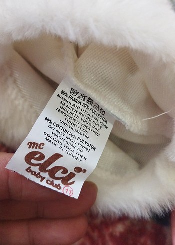 Kız Çocuk Beyaz Kapüşonlu Peluş Panço - Görsel 3