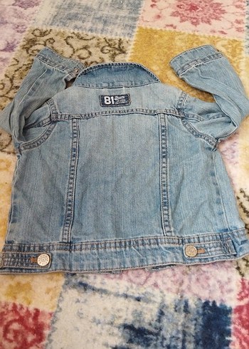 Kız Çocuk Mavi Denim Düğmeli Ceket - Görsel 5