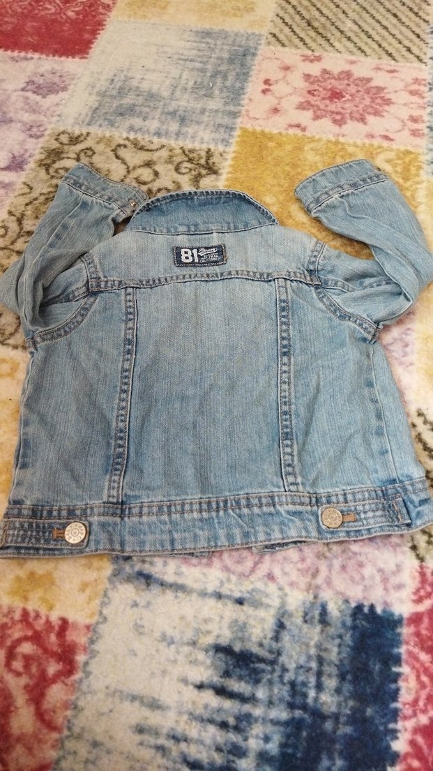 Kız Çocuk Mavi Denim Düğmeli Ceket - Görsel 5