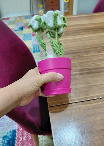 El Yapımı Beyaz Örgü Çiçekler - Görsel 4