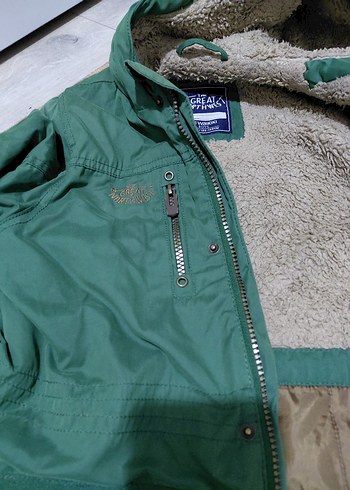 Yeşil çocuk Kış Montu - Görsel 3