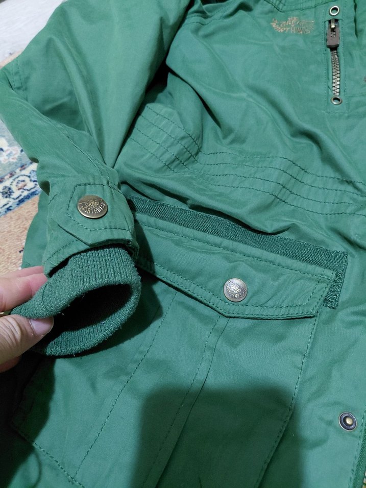 Yeşil çocuk Kış Montu - Görsel 2