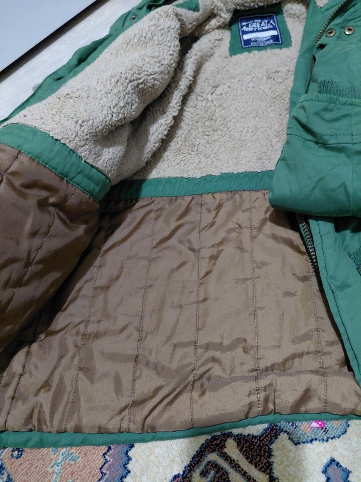 Yeşil çocuk Kış Montu - Görsel 4