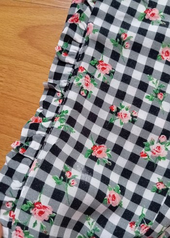 7 Yaş Beden çeşitli Renk Çiçekli Düğmeli Rahat Kesim Kız Pantolonu