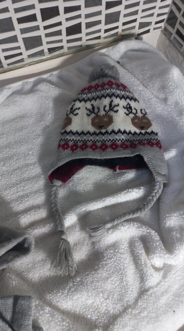 Bohem Gri Örgü çocuk Atkı - Görsel 2