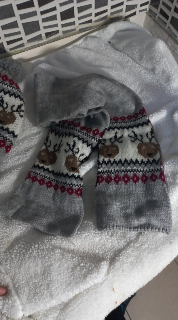 Bohem Gri Örgü çocuk Atkı - Görsel 3