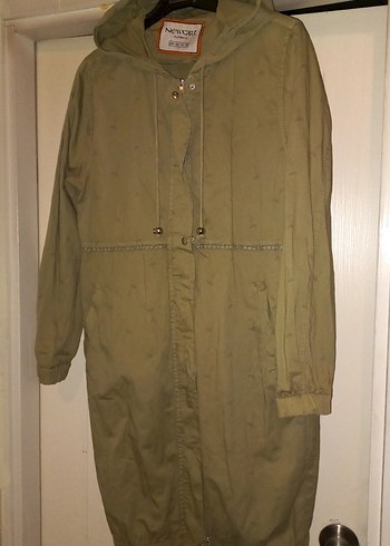 Bej Uzun Düğmeli Keten Ceket - Görsel 4