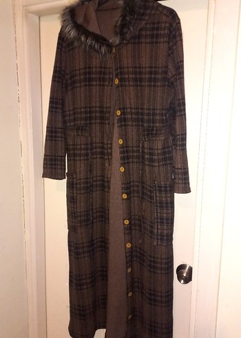 Kahverengi Uzun Kadın Triko Elbise - Görsel 3