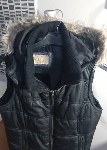 Kürklü Siyah Deri Kadın Yelek - Görsel 2