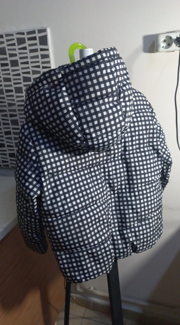 Erkek Çocuk Kareli Düğmeli Kaban - Görsel 3