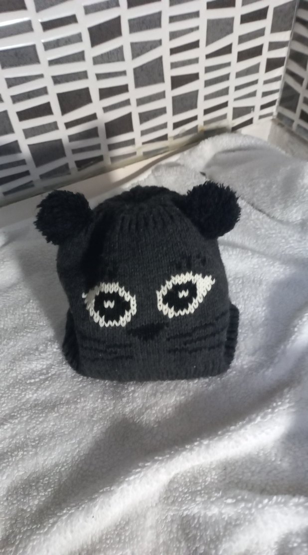 Nakışlı Bohem Gri Örgü Çocuk Bere - Görsel 3