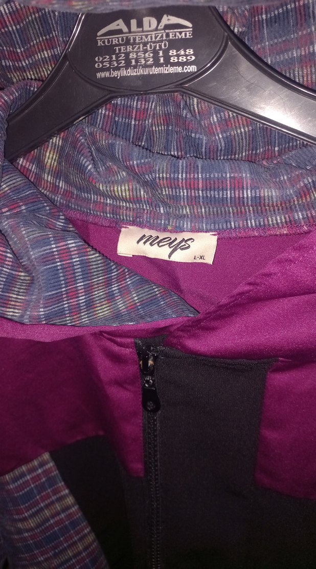 Mor Kapüşonlu Midi Ceket - Görsel 2