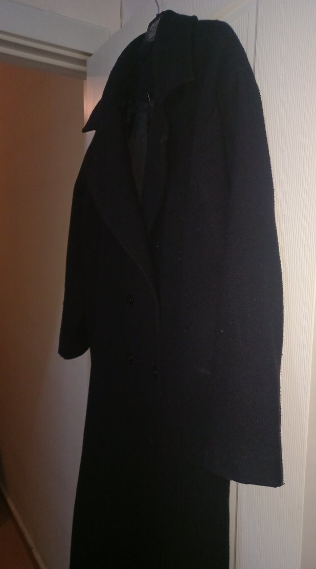 Siyah Uzun Klasik Kaban - Görsel 3