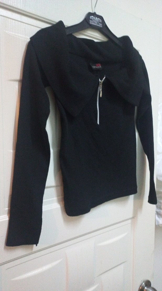 Siyah Uzun Kollu Triko Kadın Kazak - Görsel 3