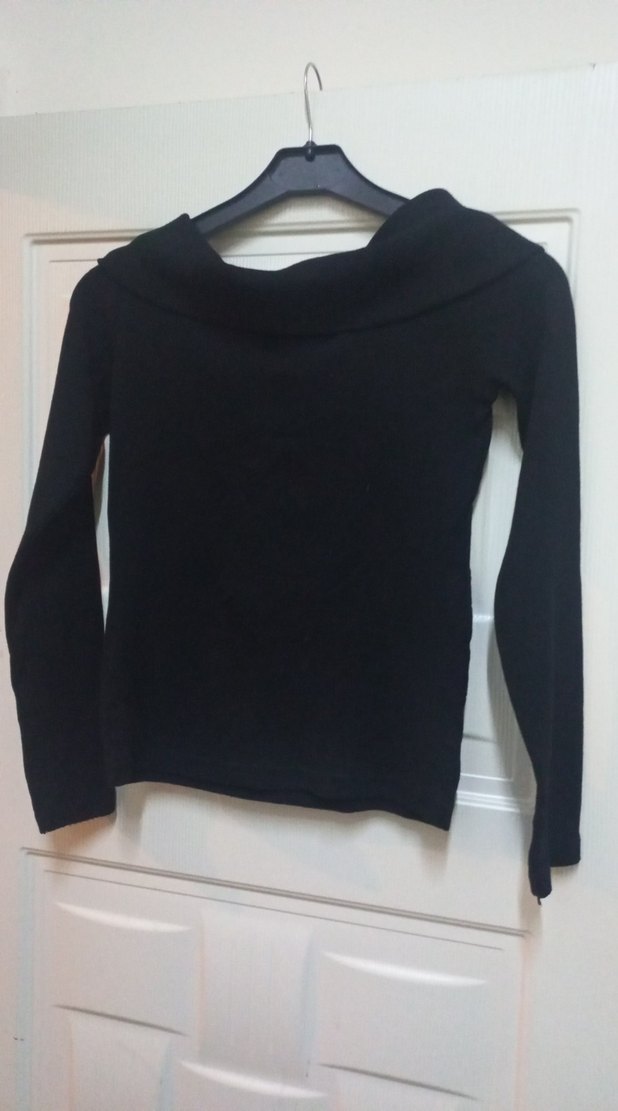 Siyah Uzun Kollu Triko Kadın Kazak - Görsel 5