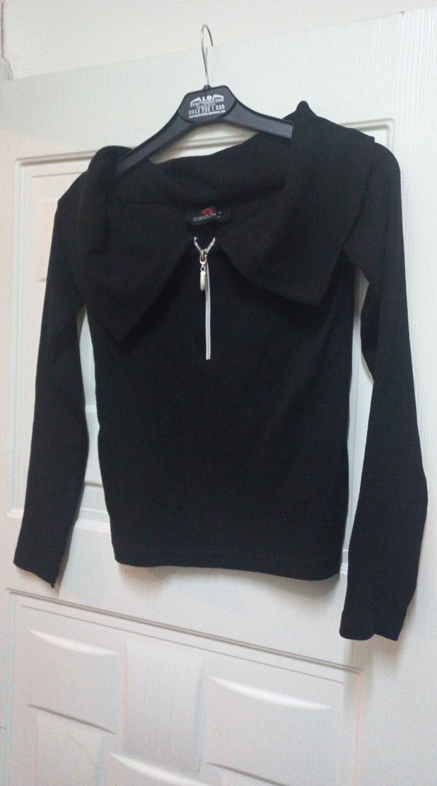 Siyah Uzun Kollu Triko Kadın Kazak - Görsel 2