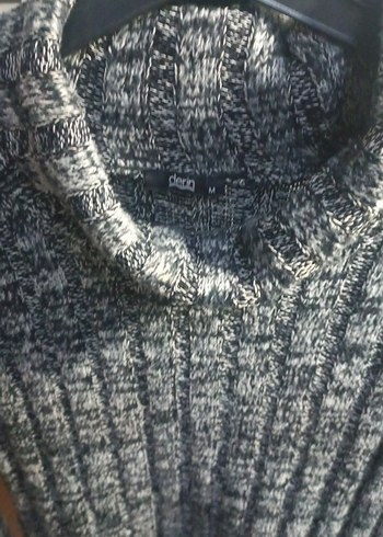 Gri Yüksek Yaka Örgü Kadın Kazak - Görsel 2