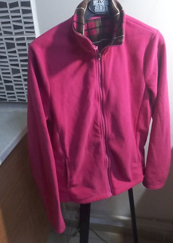 Pembe Fermuarlı Yüksek Yakalı Kadın Ceketi - Görsel 2