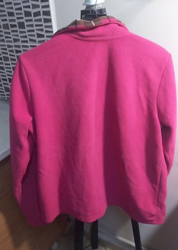 Pembe Fermuarlı Yüksek Yakalı Kadın Ceketi - Görsel 4