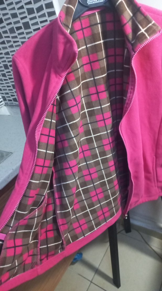 Pembe Fermuarlı Yüksek Yakalı Kadın Ceketi - Görsel 3