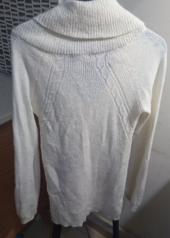 Kadın Beyaz Örgü Uzun Kollu Triko - Görsel 4