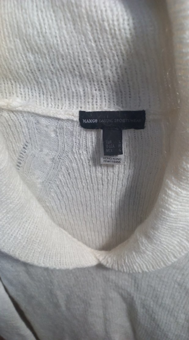 Kadın Beyaz Örgü Uzun Kollu Triko - Görsel 2