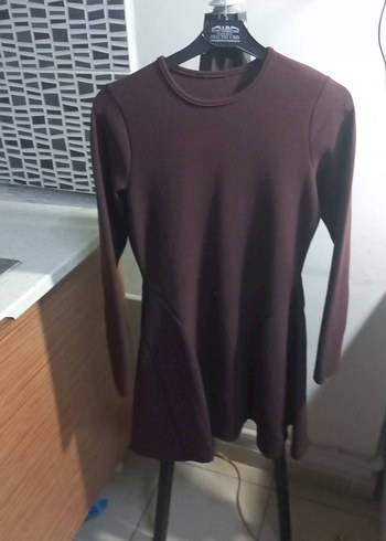 Kahverengi Kadın Uzun Kollu Triko Elbise - Görsel 3