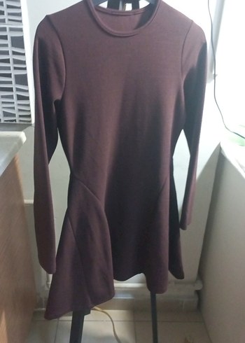 Kahverengi Kadın Uzun Kollu Triko Elbise - Görsel 2