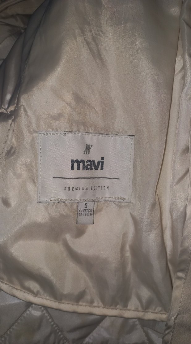 Düğmeli Krem Kapüşonlu Kadın Ceket - Görsel 5