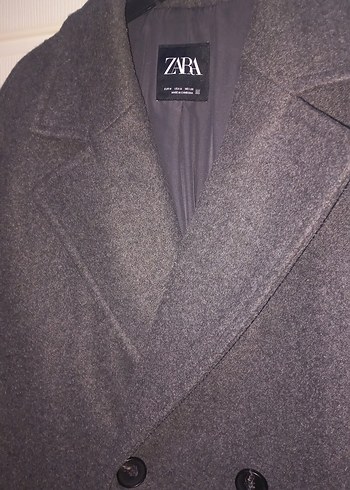 Zara Antrasit Uzun Kaşe Kaban - Görsel 3