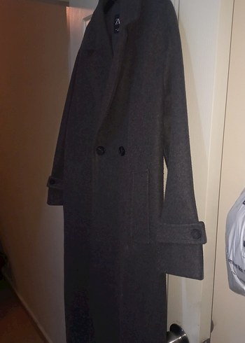 Zara Antrasit Uzun Kaşe Kaban - Görsel 4