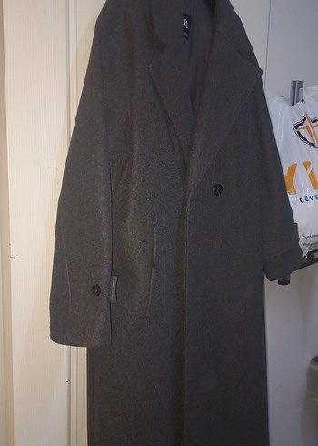 Zara Antrasit Uzun Kaşe Kaban - Görsel 2