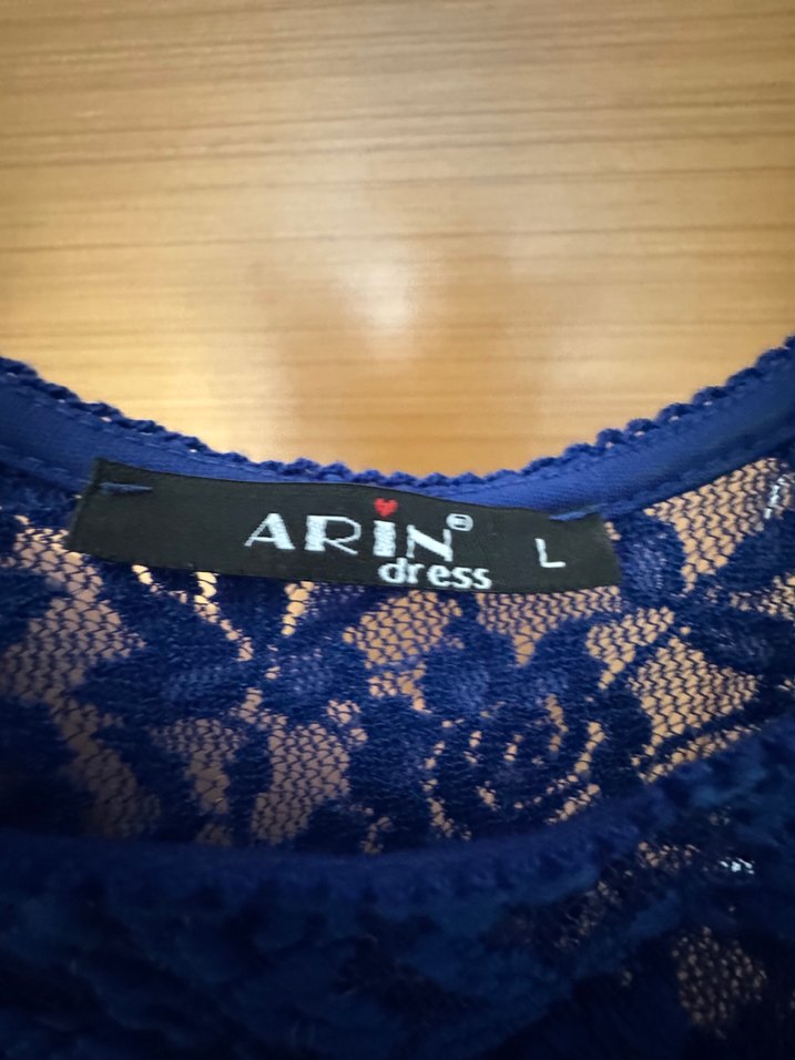 Dantel Detaylı Lacivert Uzun Abiye Elbise - Görsel 3