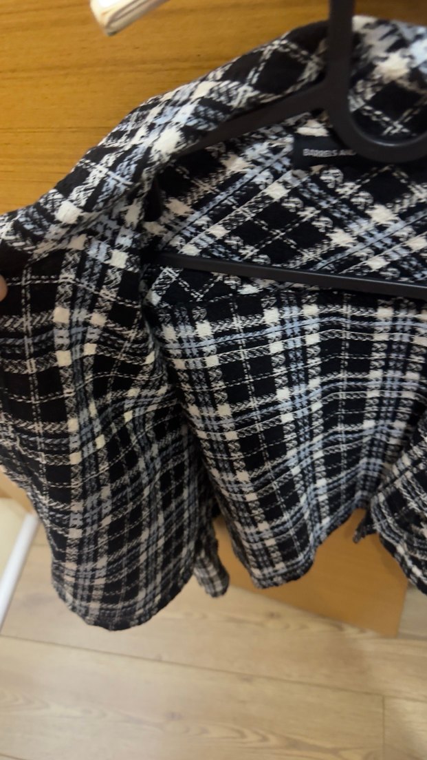 Düğmeli Ekose Kadın Ceket - Görsel 2