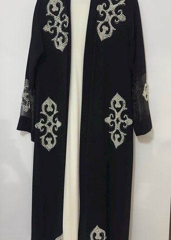 Boncuk İşlemeli Siyah Uzun Elbise - Görsel 2