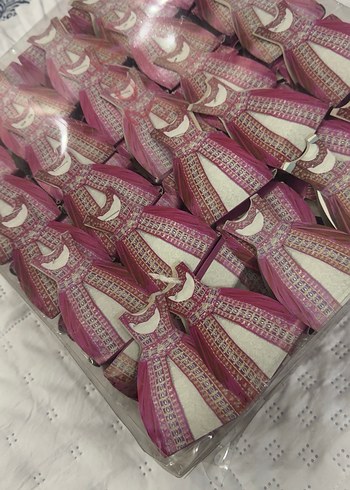 Pembe elbise desenli kına dagıtmalık hediyelik - Görsel 3