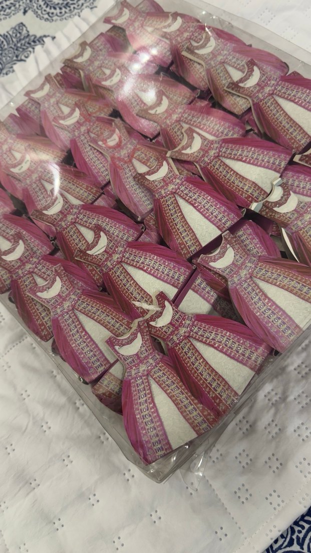 Pembe elbise desenli kına dagıtmalık hediyelik - Görsel 3