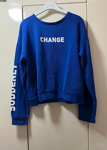 Defacto Sudendici Mavi Oversize Sweatshirt