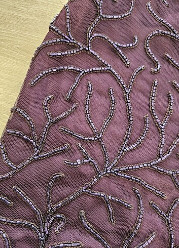 38 Beden bordo Renk El işlemeli Bordo mini etek