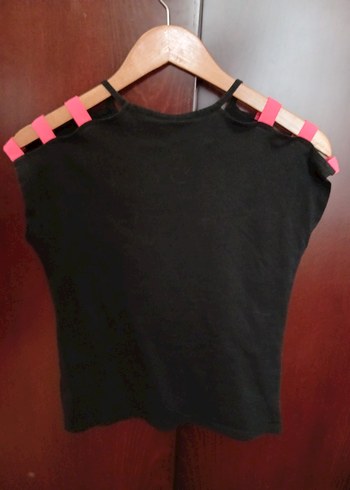 Kız Çocuk Siyah Renkli Rock Punk Tişört - Görsel 3