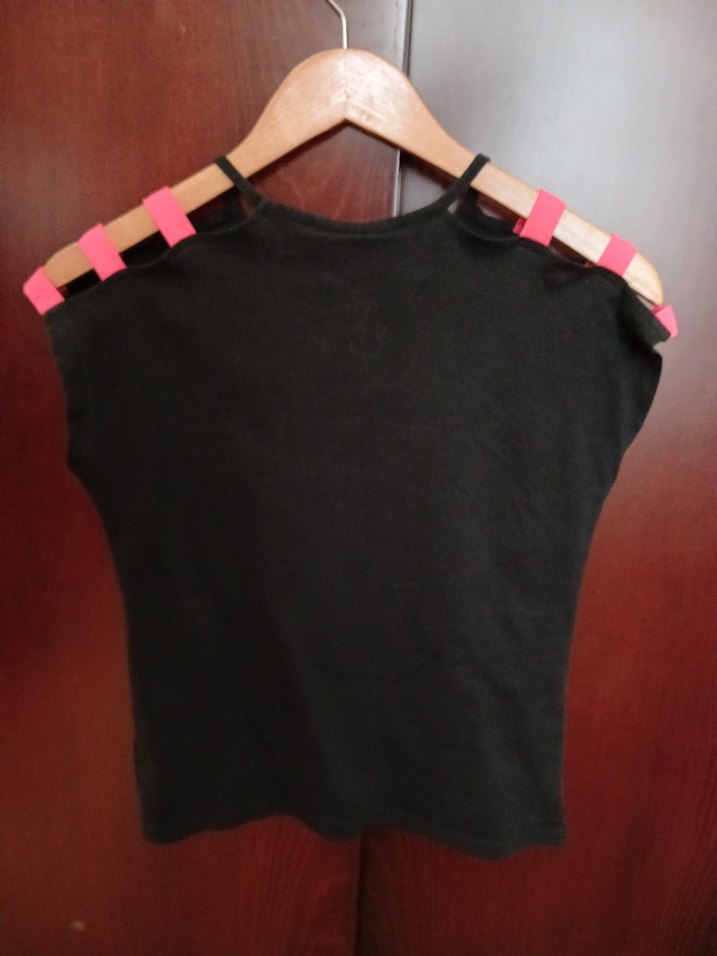 Kız Çocuk Siyah Renkli Rock Punk Tişört - Görsel 3