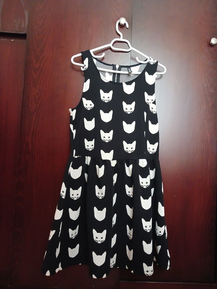 Piliseli Siyah Baskılı Goth Kız Çocuk Elbise - Görsel 2