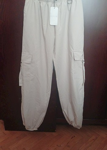 Bej Kadın Paraşüt Pantolon